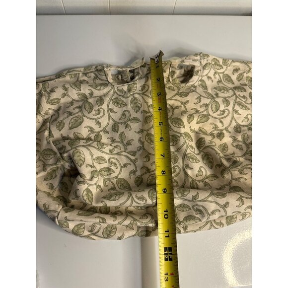 VTG Longaberger Basket Liner Green Leaf Ornate Vine Pattern 22"x11" Fabric - Picture 5 of 5